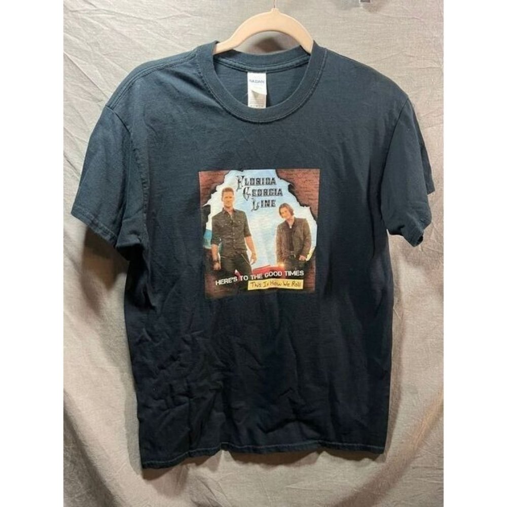 Florida Georgia Line Shirt Adult Medium Black Short Sleeve Pullover Tee Mens.